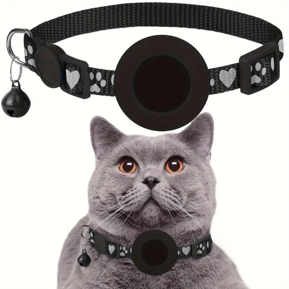 Reflective Collar For Cats With Bell and Silicone Holder For Tracker New